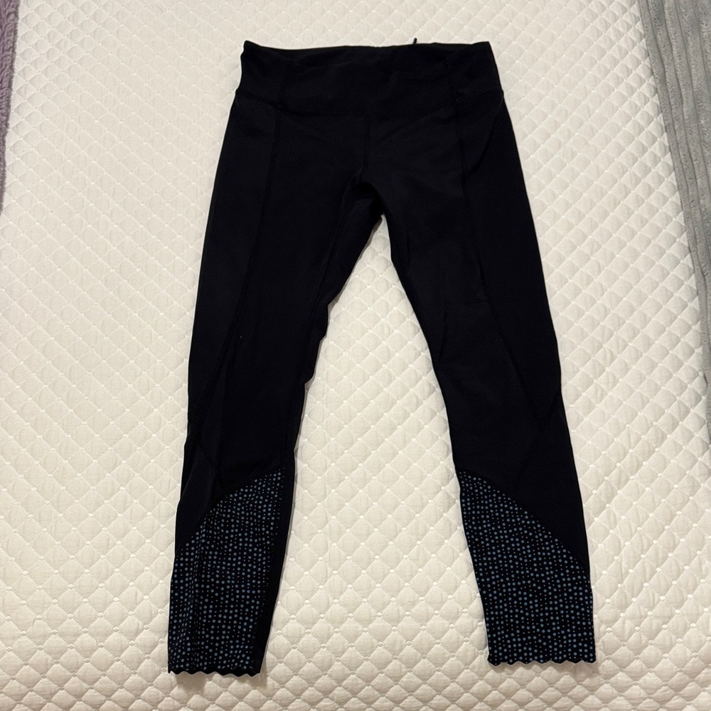 Black Leggings with Polka Dot Detail